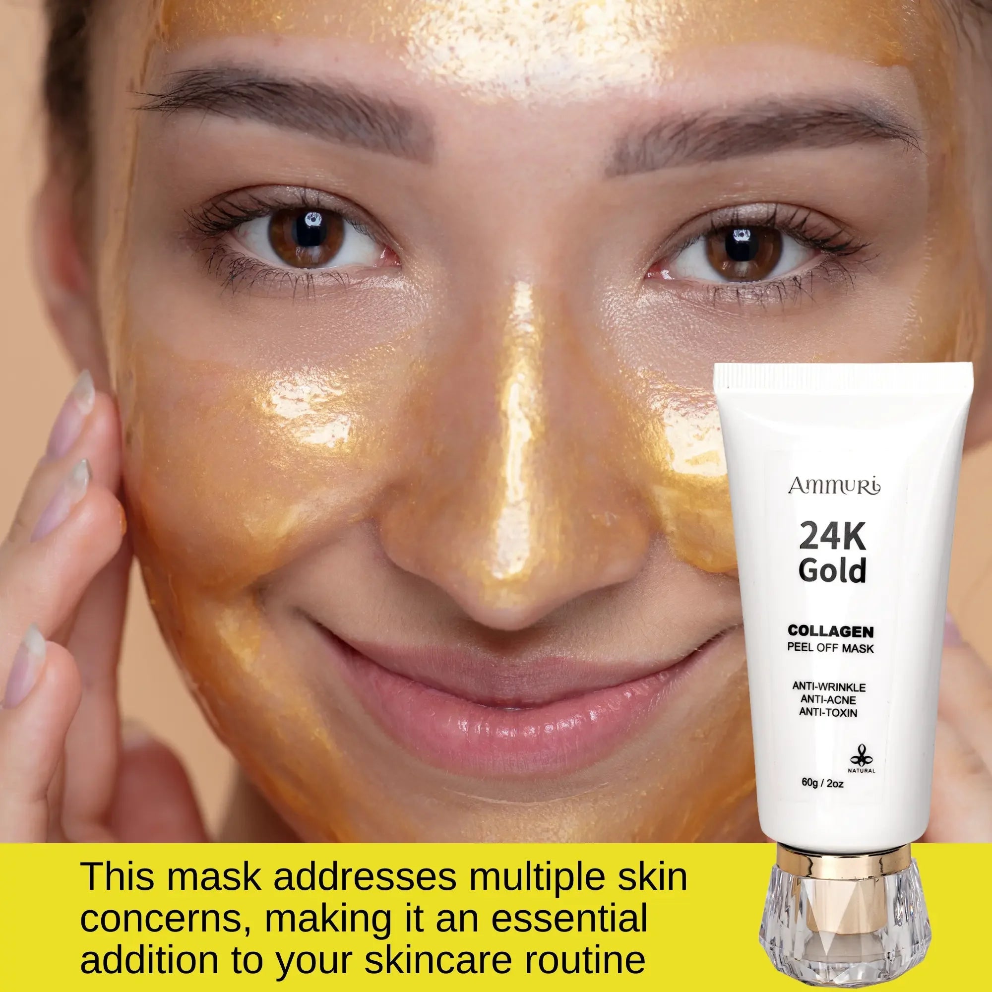 24K Gold Peel-Off Face Mask for Radiance & Deep Cleansing | Ammuri