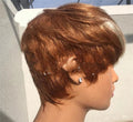 Brown and Golden Highlights Short Hair Wig-0