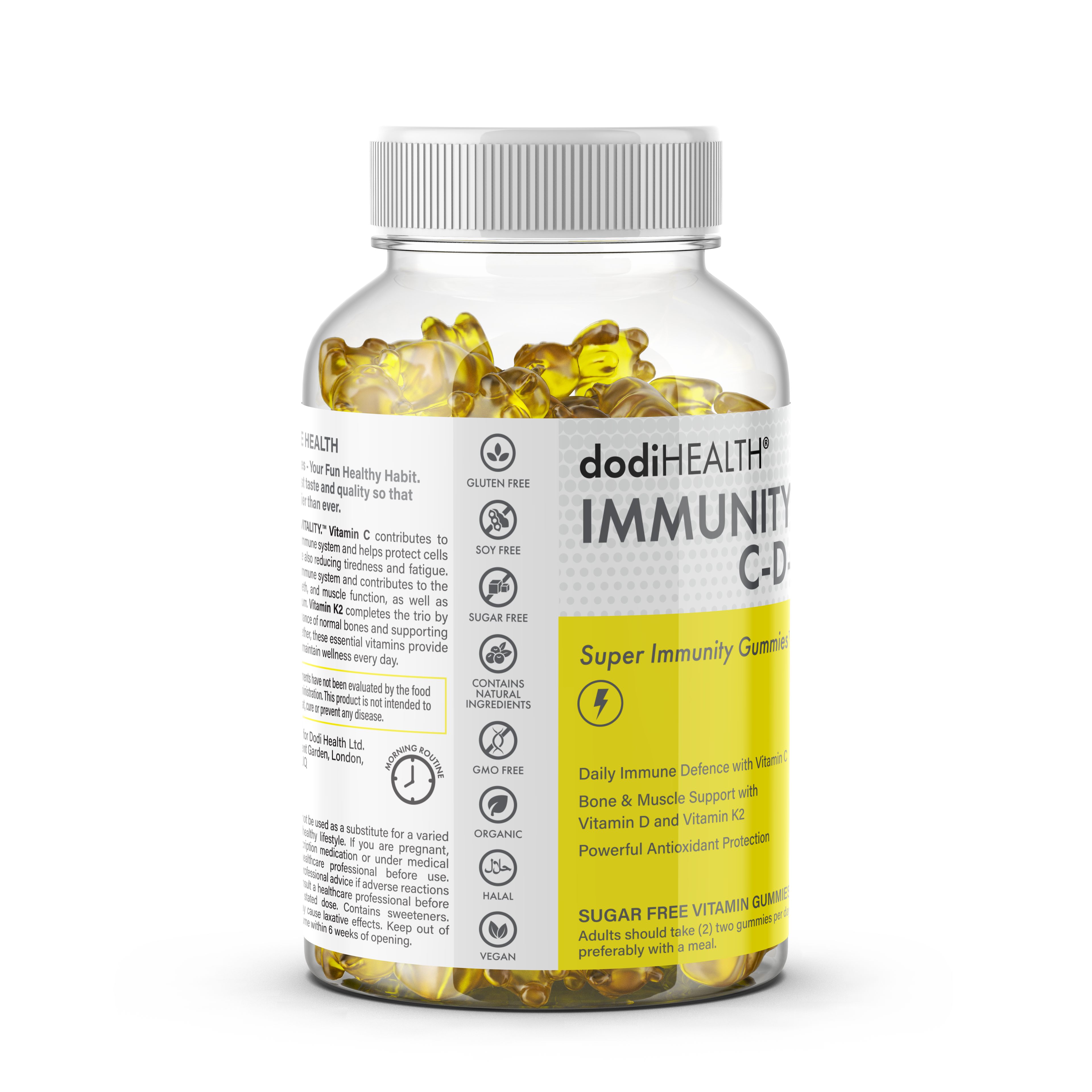 Immunity Gummies with Vitamin C, D3 & K2 - Sugar-Free, Halal, UK