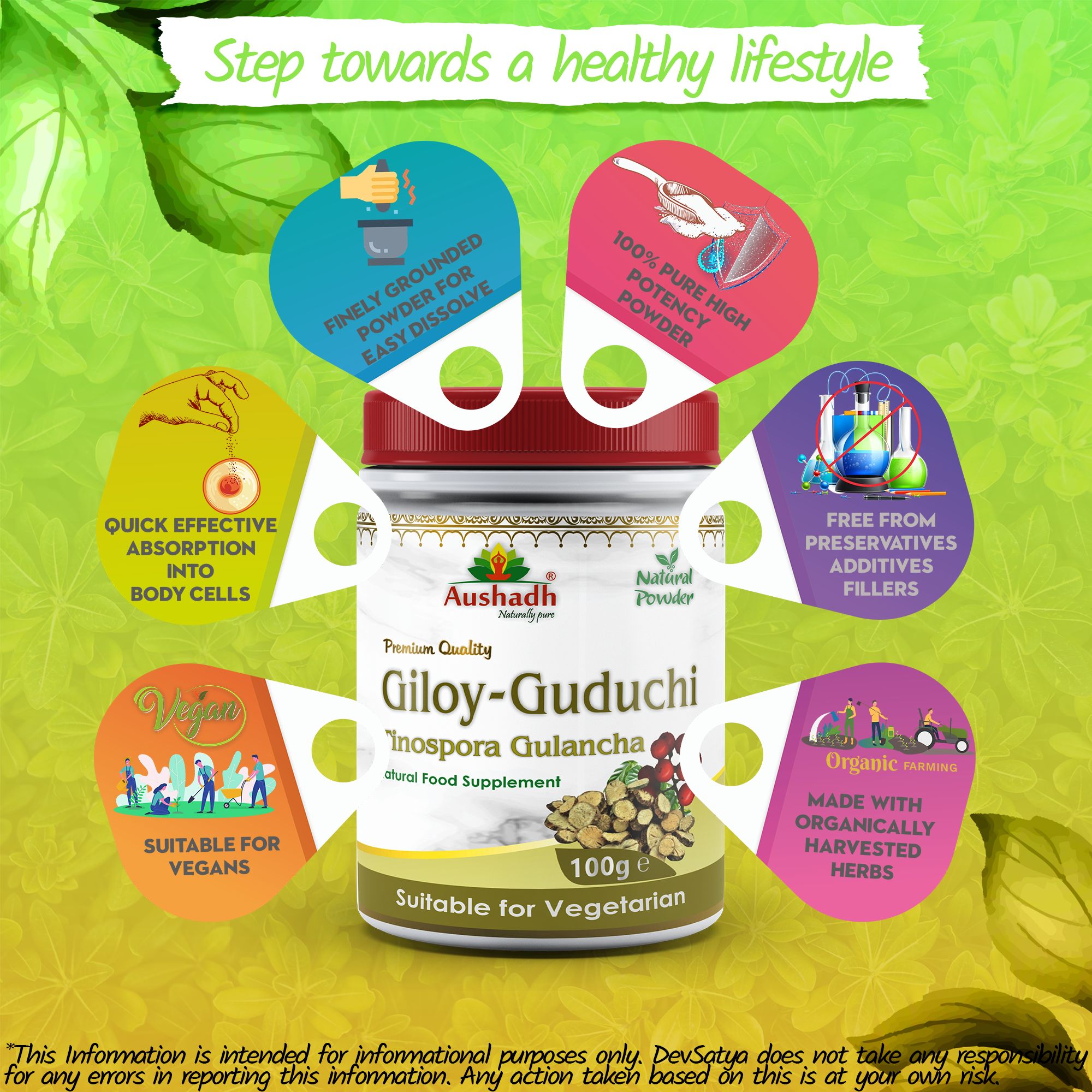 Aushadh Guduchi Powder 100 gram - Daily Wellness Support