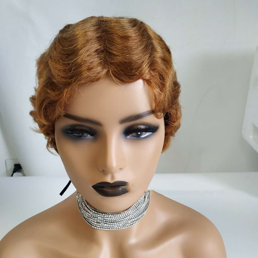 Retro Style Short Hair Wig-0