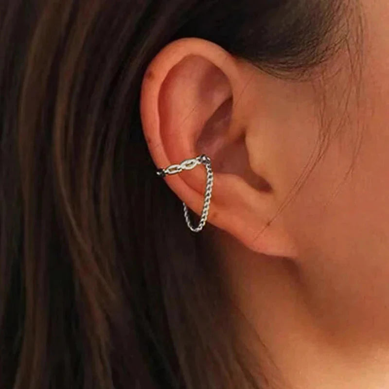 Punk Irregular Geometric Ear Cuff Earrings for Women Non-Piercing Metal Ear Clip Earring Fake Cartilage Fashion Jewelry Party