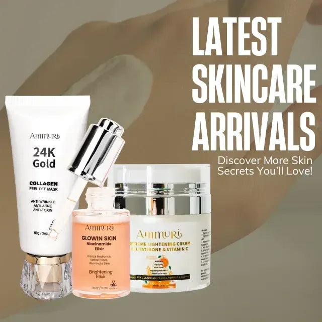 Radiance Skincare Set with Niacinamide Serum, Vitamin C Cream & 24K Gold Mask | Ammuri