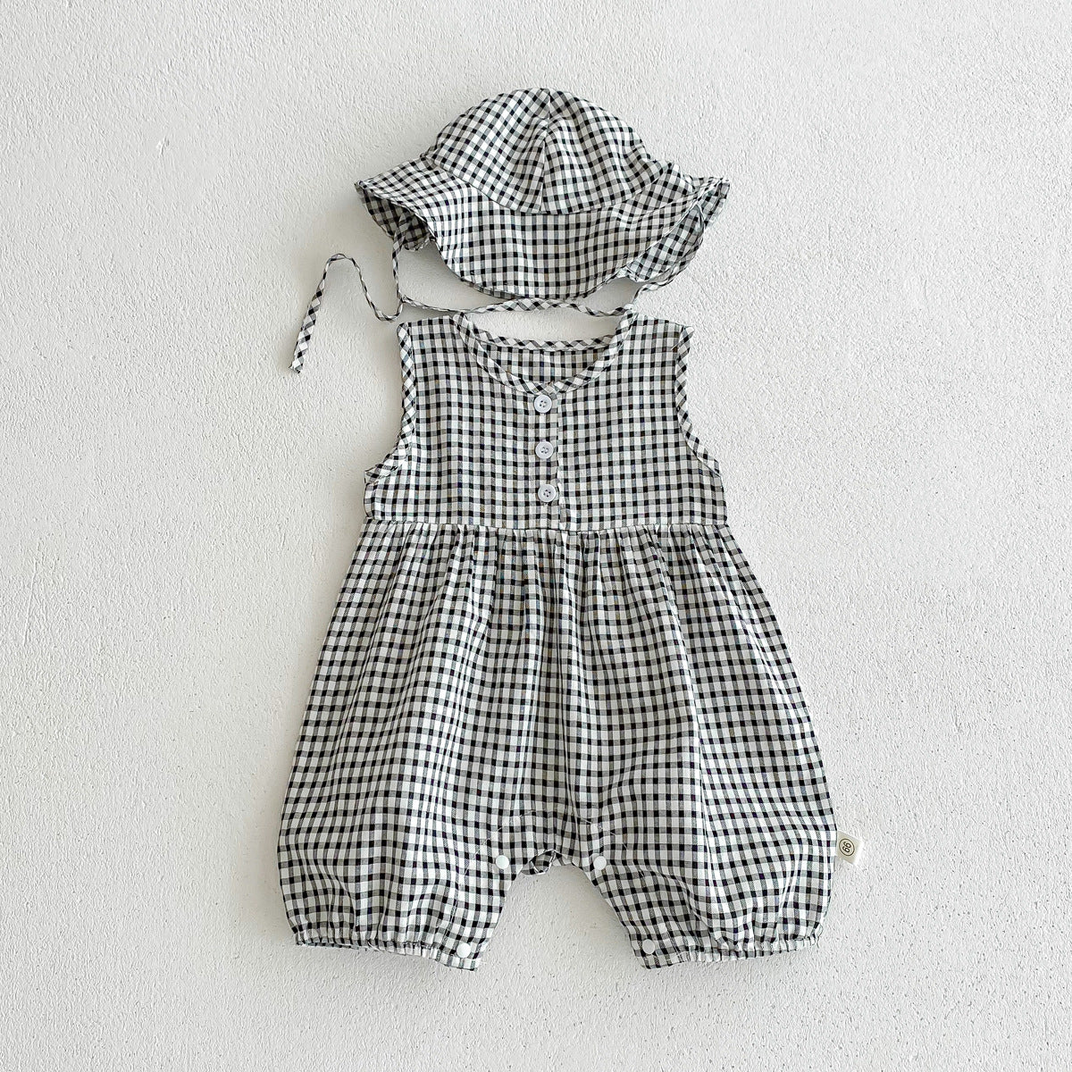Summer Arrival Baby Boys and Girls Sleeveless Plaid or Floral Pattern Rompers